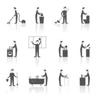 Cleaning People Set vector