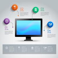 Computer infographic template vector