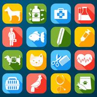 Veterinary Icons Set vector