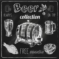 Beer icons blackboard set vector