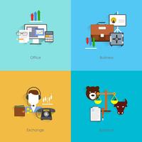 Finance exchange icons flat vector