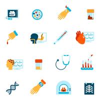 Medical tests icons flat vector