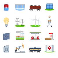 Energy icons set vector