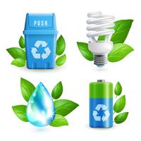 Ecology and waste icon set vector