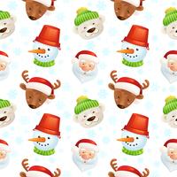 Christmas characters seamless pattern vector