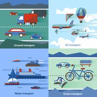 Transport flat set vector