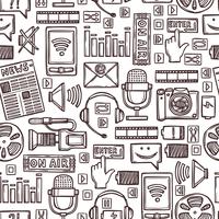 Media sketch seamless pattern vector