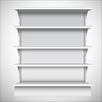 White supermarket shelves vector