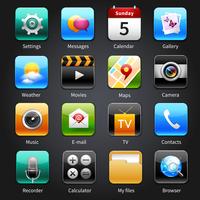 Iconos de aplicaciones móviles vector