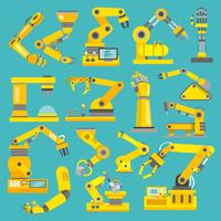 Robotic arm flat vector