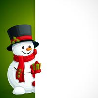 Snowman christmas leaflet vector