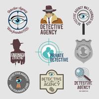 Conjunto de etiquetas de detectives vector