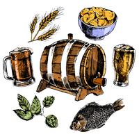 Beer icons set vector