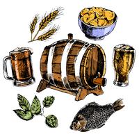 Conjunto de iconos de cerveza vector