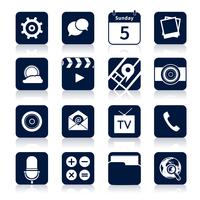 Mobile applications icons black vector