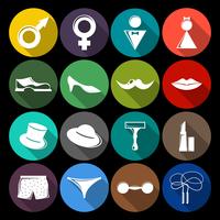 Gender icons set flat vector