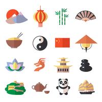 China icons set vector