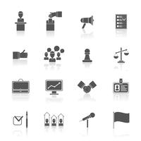 Elections icons set black vector
