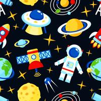 Space seamless pattern vector