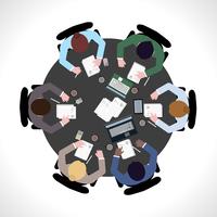 Business meeting top view vector