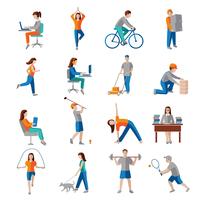 Physical activity icons vector