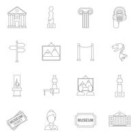 Museum icons outline vector