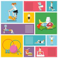 Gym exercises people vector