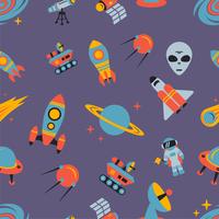 Space seamless pattern vector