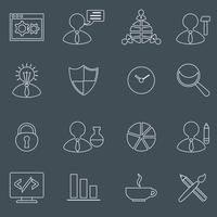 SEO icons set outline vector