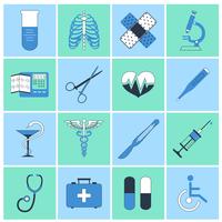 Medical icons flat line vector