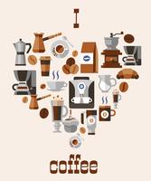 Amor concepto de cafe vector