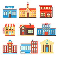 Government buildings icons vector