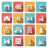 Government buildings icons vector