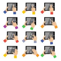 Tablet touch gestures vector
