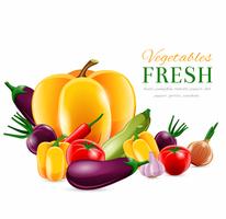 Vegetables group poster vector