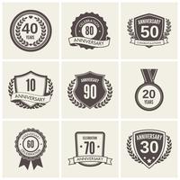 Anniversary label set vector