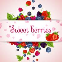 Fresh berries card vector