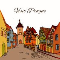 Old town postcard vector