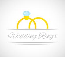 Wedding rings card vector