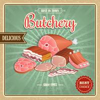 Retro meat poster vector