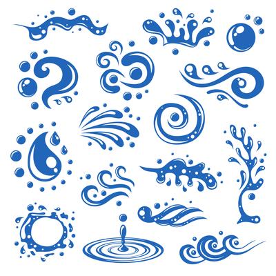 Water splashes icons