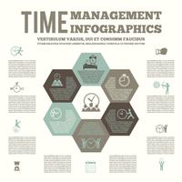 Póster infográfico de gestión del tiempo. vector