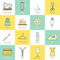 Sewing Equipment Icons vector