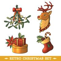 Christmas icons colored set vector