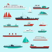 Set de barcos y embarcaciones.