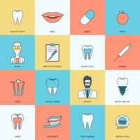 Teeth icons flat vector