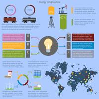 Conjunto de infografías de energía. vector