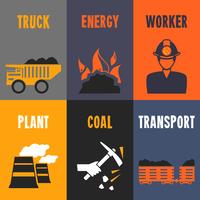 Coal industry mini posters vector