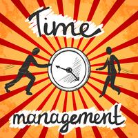 Time management poster sketch vector