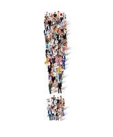 Group of people exclamation poster vector